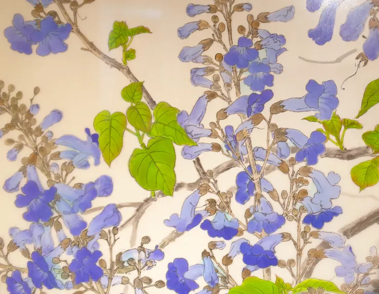  〈春律─向林玉山老師致敬／三月之晨〉局部－泡桐