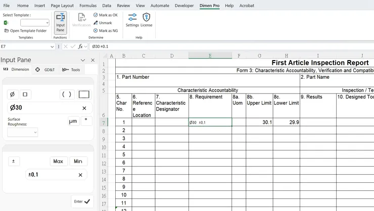 更方便的在Excel中建立尺寸公差