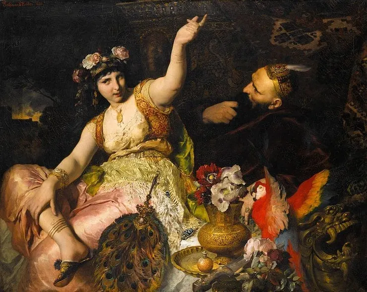 Scheherazade and Shahryār by Ferdinand Keller, 1880