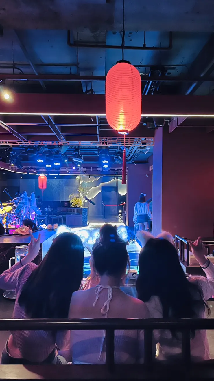 ▲貓耳朵有其他顏色，但我們都一起拿白燈光的