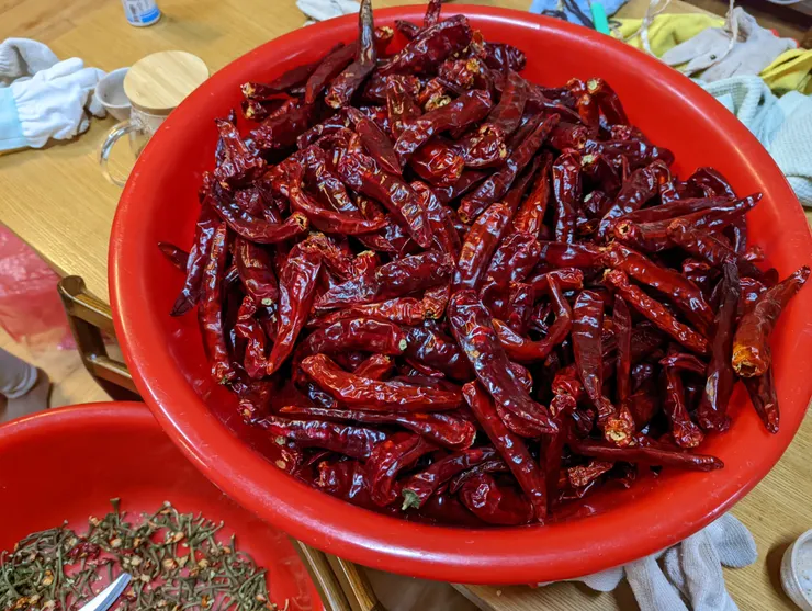 整理好的乾辣椒