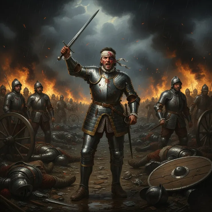 示意圖：戰中受傷並失去了一隻眼睛(來源：AI生成圖)