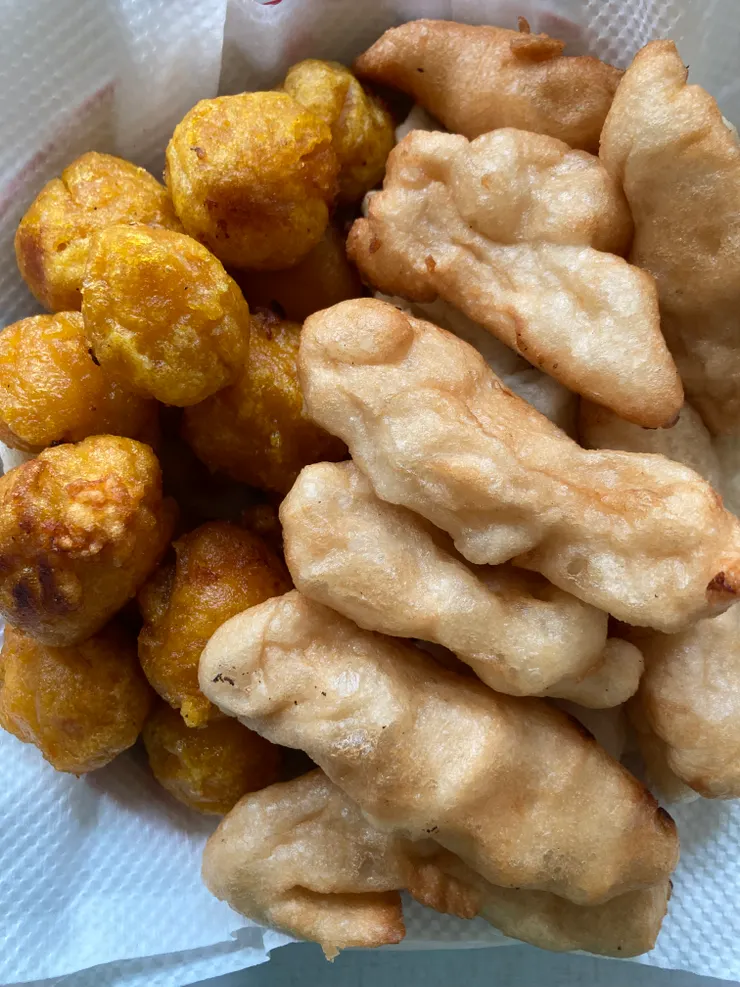 南瓜QQ球&白糖粿拼盤小點心來了!