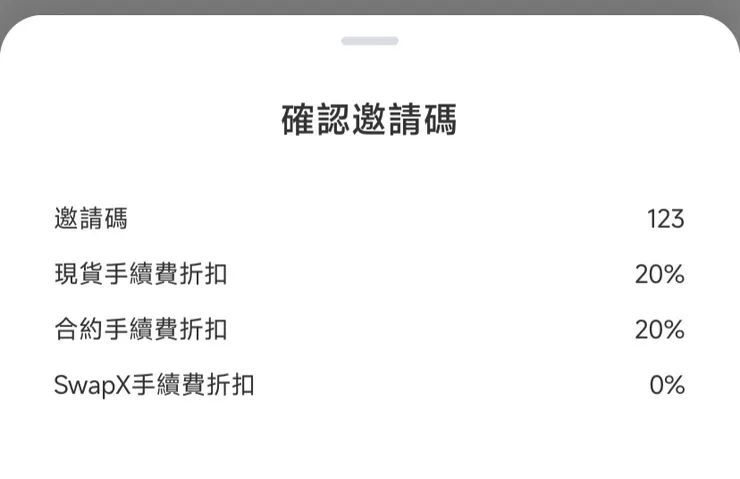 輸入派網推薦碼「123」享現貨與合約交易手續費 20% 折扣