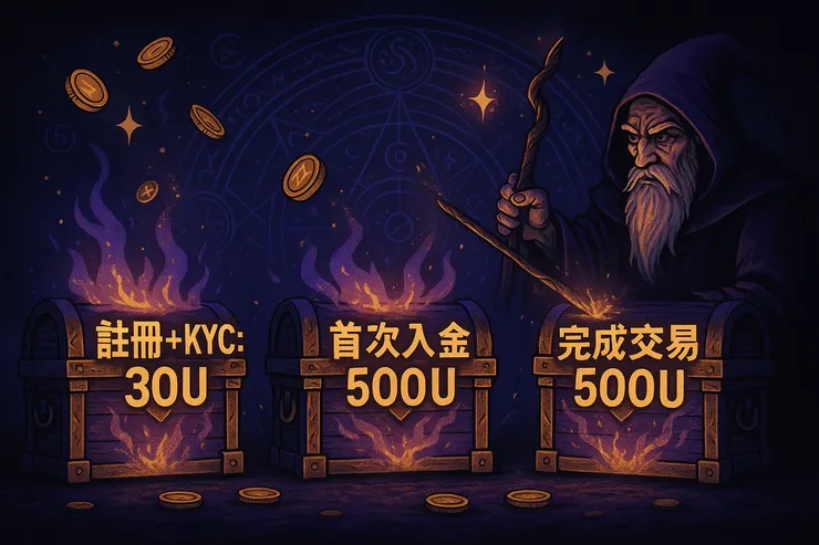 使用BingX推薦碼UWMAWOUS可解鎖註冊、入金、交易紅利，最高8200U寶箱獎勵