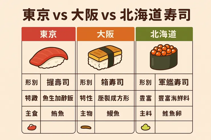 東京、大阪、北海道_壽司🍣比較表