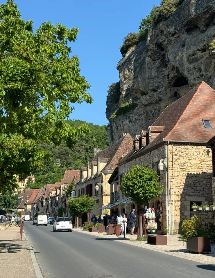 大街上有很多的餐廳和商店