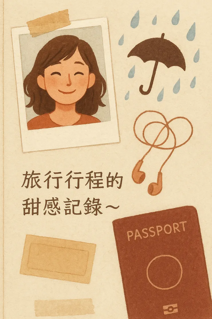 《旅程災難一日一爆》意象示意圖。〈本封面示意圖由AI協助生成。〉