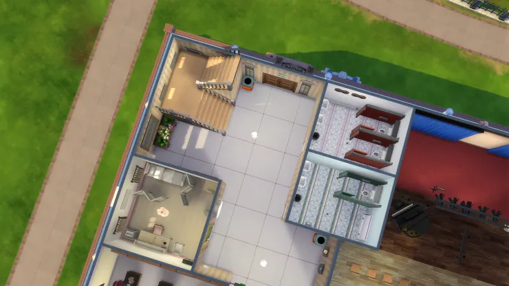 走廊後方的平面圖。