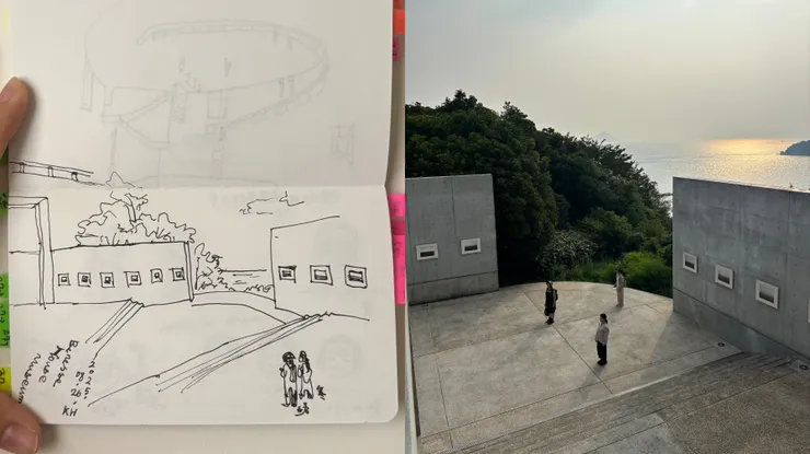 有海,還有一點彩霞,讚|2025.08.26繪製+拍攝