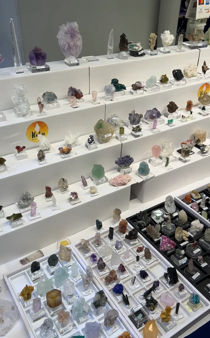 小巧精緻的礦物標本是日本礦物展一大特色