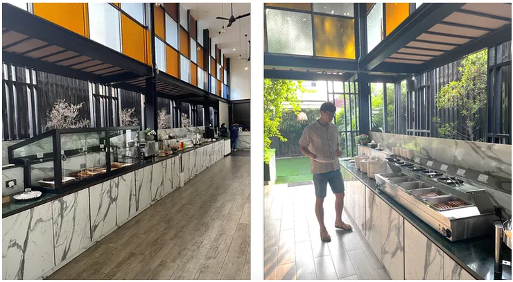 Blue Lagoon Hotel 早餐自助吧。