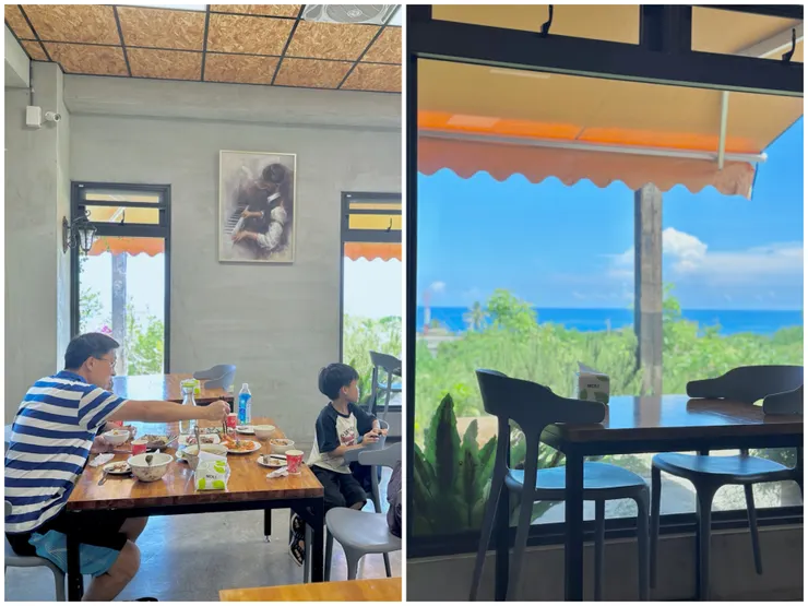 很喜歡他們店內靠窗的座位，可以看到海天一色的風景