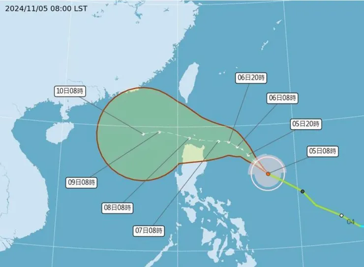 2024/11/05銀杏颱風預測圖