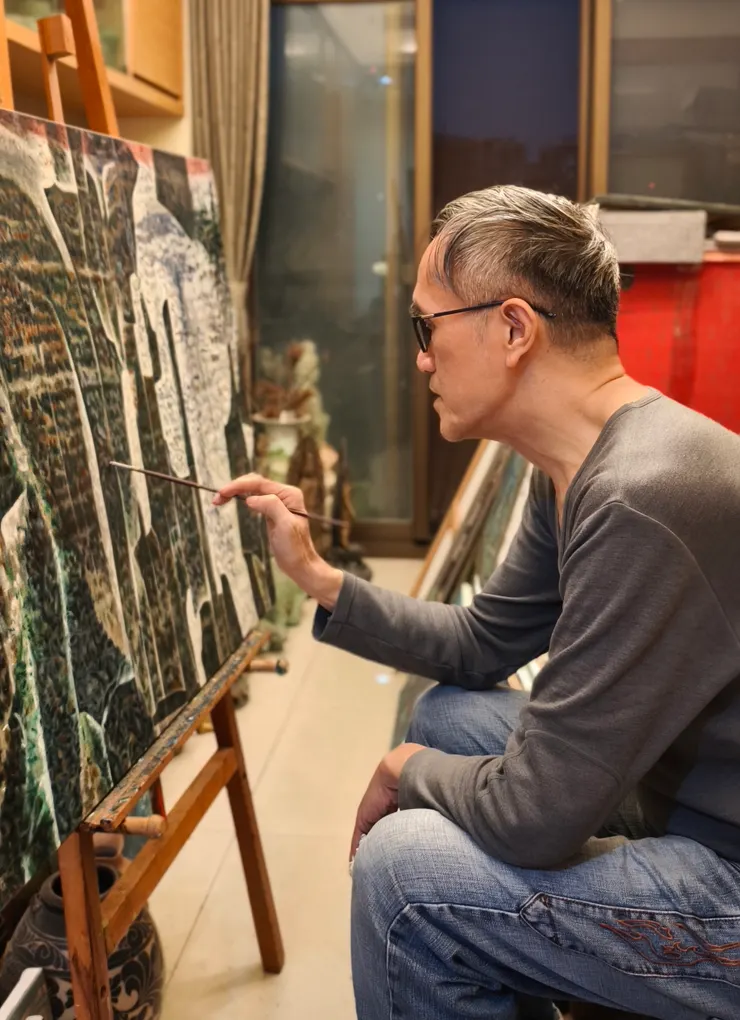 彩筆下的獨白對語 （ 攝影 筆者 ）