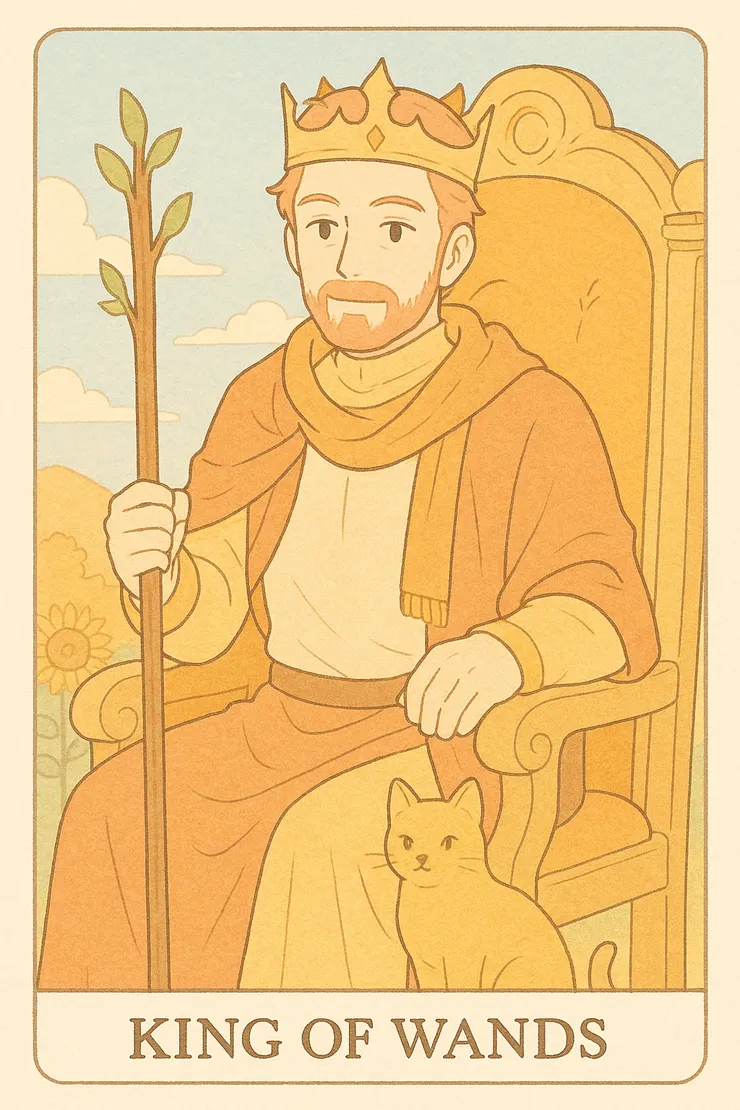 權杖國王（King of Wands）