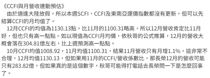 26W01長榮週報(運價獲利連動預估+三大法人+股權分散表)