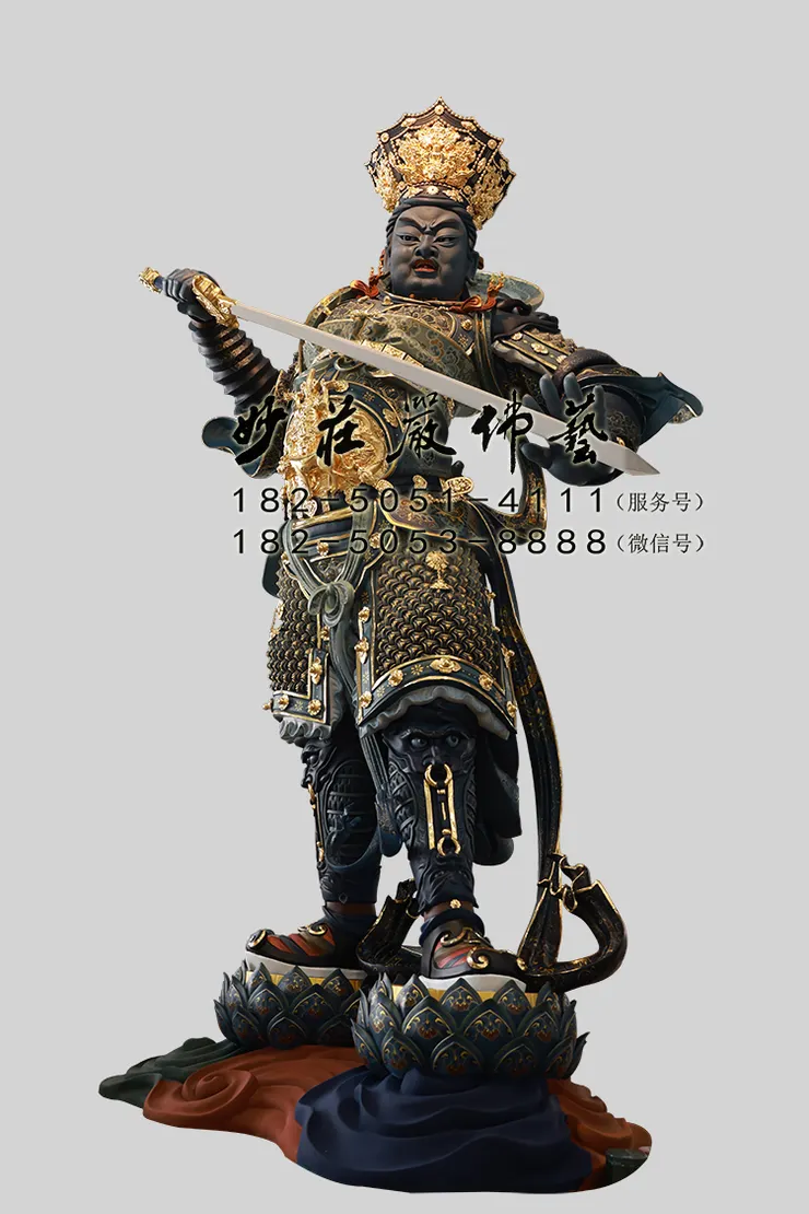 南方增長天王彩繪佛像