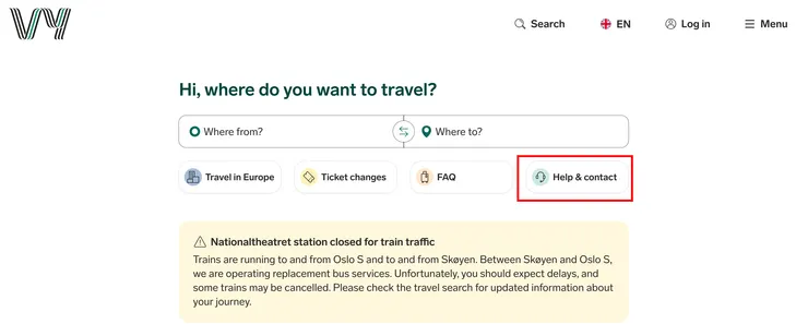 Step 1 進入Vy網頁的Help&contact