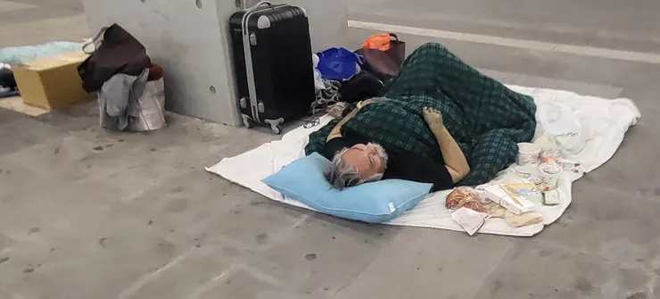 台中火車站遊民(李建崑攝影)