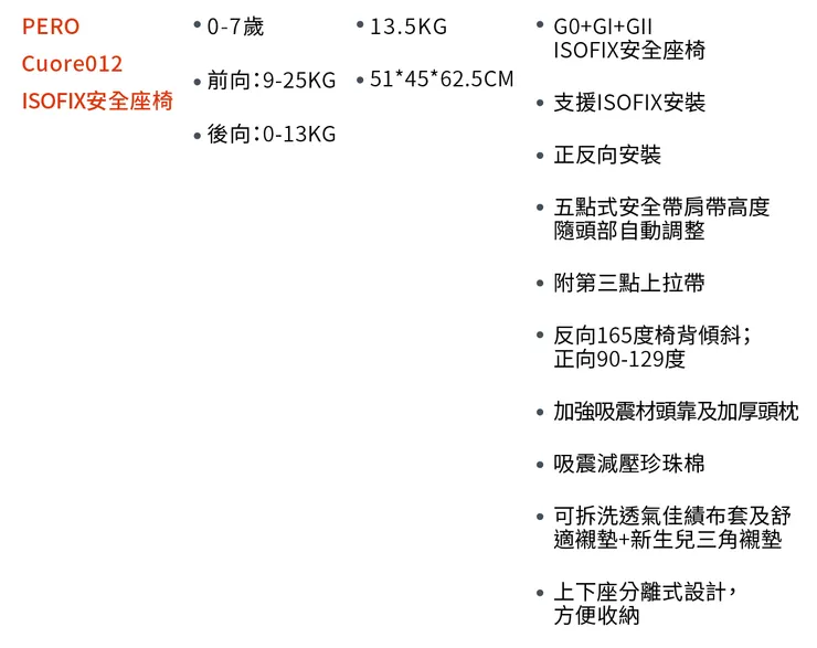 Cuore012 ISOFIX安全座椅