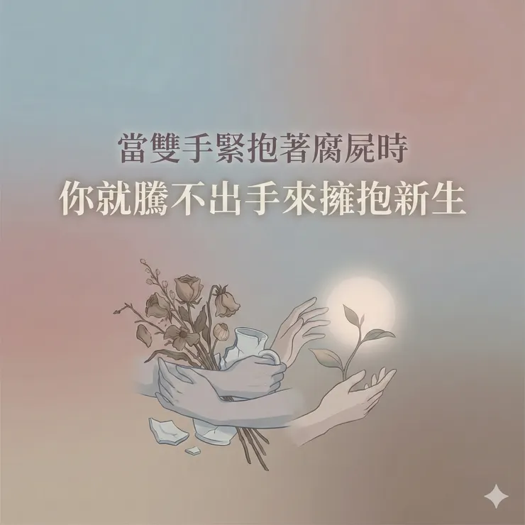 當雙手緊抱著腐屍時，你就騰不出手來擁抱新生。