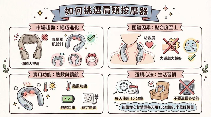 選購前必看：怎麼挑選最適合自己的肩頸按摩器？