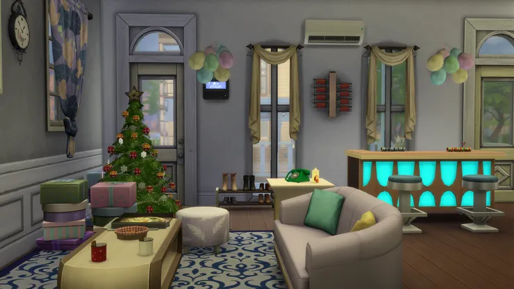 客廳鋪了地氈,就算光著腳踏上地板也不會覺得冷。