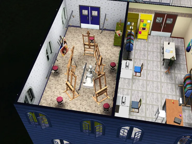 這個房間旁邊是畫室，也是一個大房間。