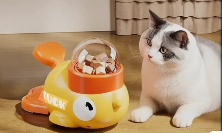 使用益智餵食玩具可幫助貓咪消耗體力。