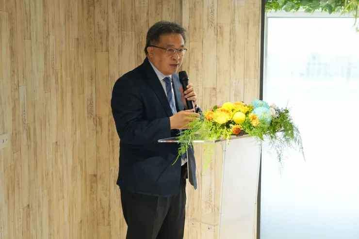 北醫附醫內科部副部長方德昭教授致詞指出，偉喬生醫研發出的硫酸吲哚酚檢測試劑組，造福許多腎臟病患者，可謂台灣之光！（資料來源：偉喬生醫）