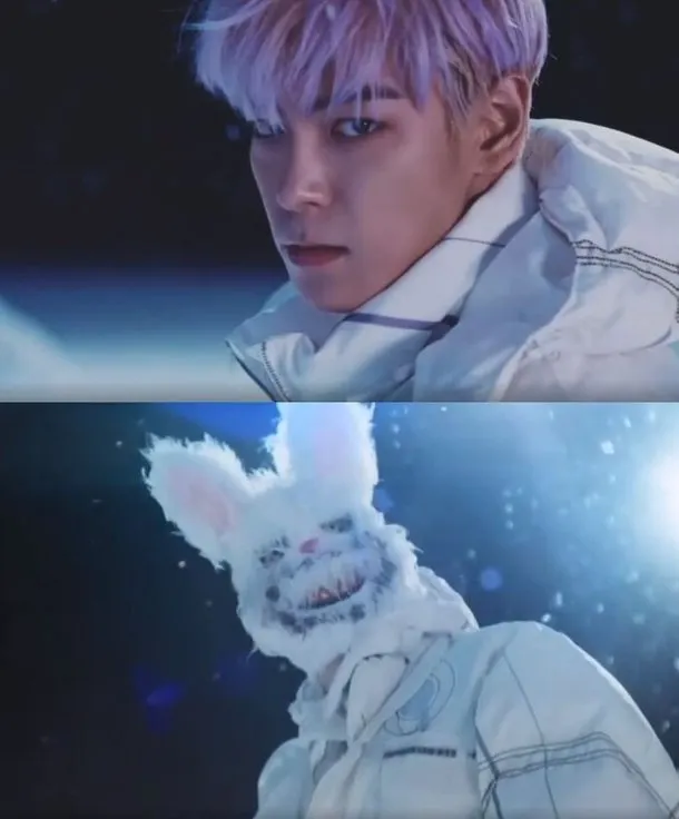 當年MV直到最後才出現T.O.P.的鏡頭，前面都是以兔子太空人造型呈現。