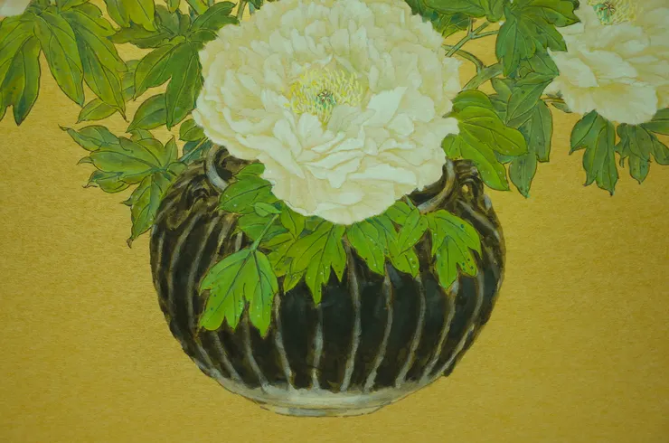 〈貢花／宜家宜室〉局部－磁州窯雙耳堆線甕