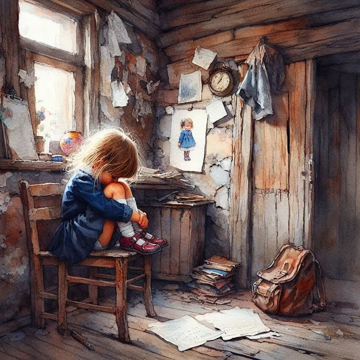 我蜷縮在房間的角落裡，身體不住地顫抖著