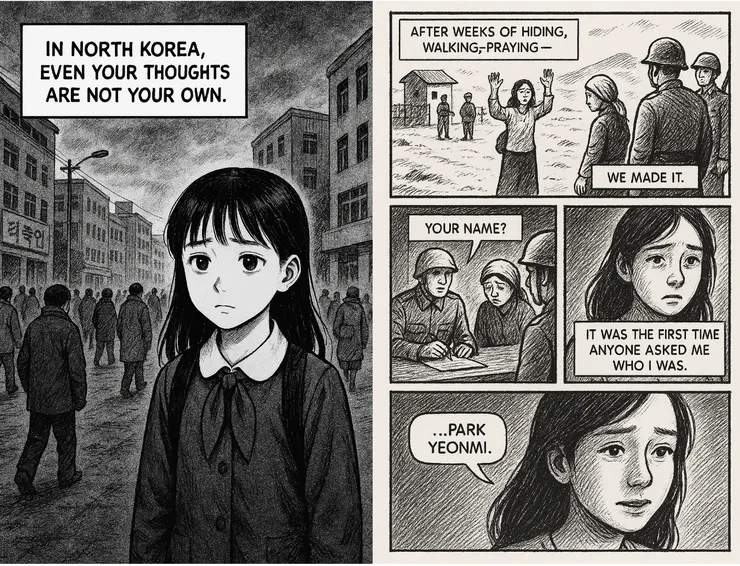 畫風不一致的範例:調整前的第 1 頁與第 8 頁