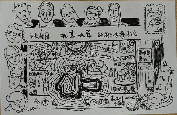 在北大那段特別的旅程/圖:Jack(同行陸生)手繪