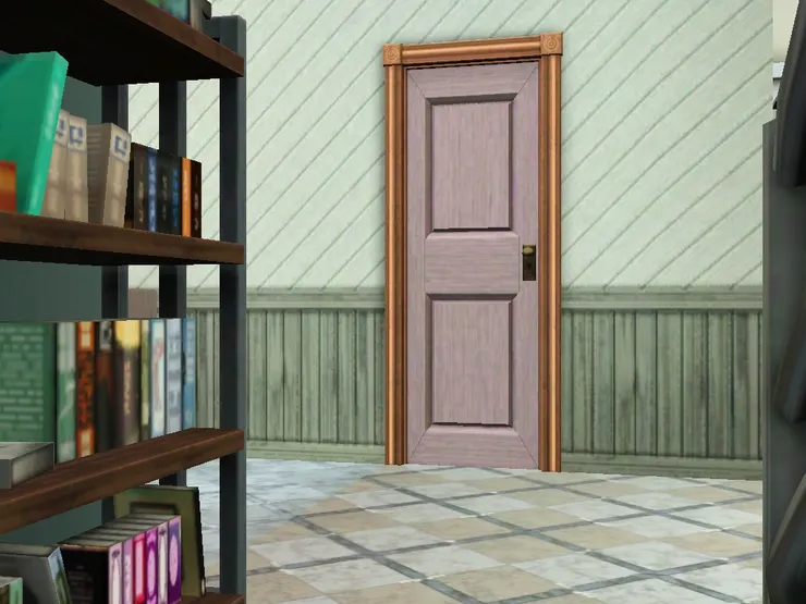 這是洗手間的門，特意用不太起眼的顏色。