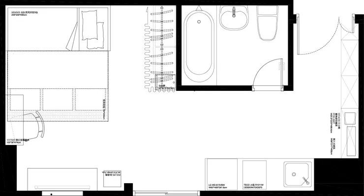 平面配置圖－供施工前討論確認櫃體及家具等位置