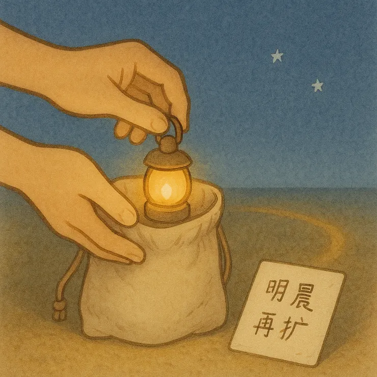 外弧入袋，內弧守心。