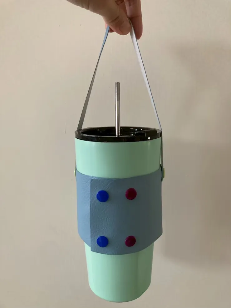 超簡單皮革杯套完成！