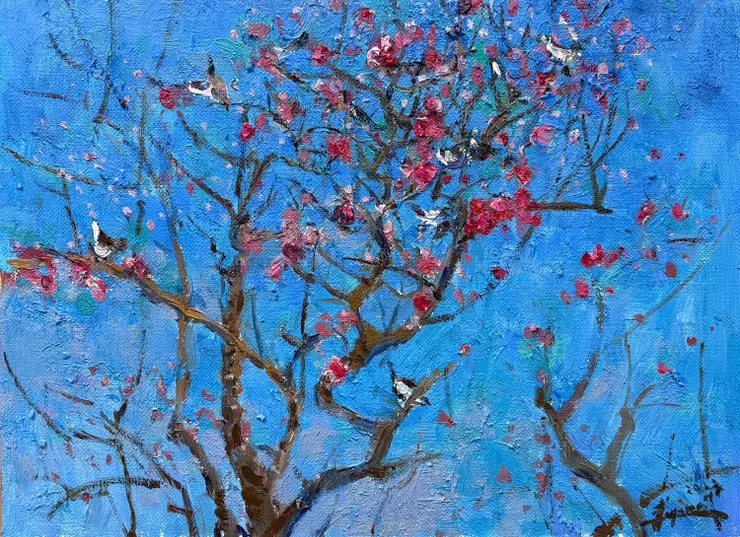 王柏翔〈 紅纓與白腹鳥 〉  