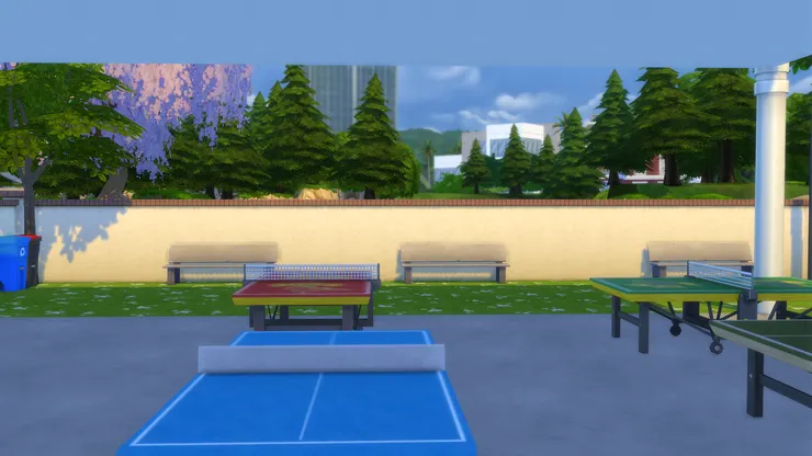 我以前的學校並沒有設置乒乓球桌，但在我在這裏放了好幾張，想學生多點活動，強身健體也增進感情。