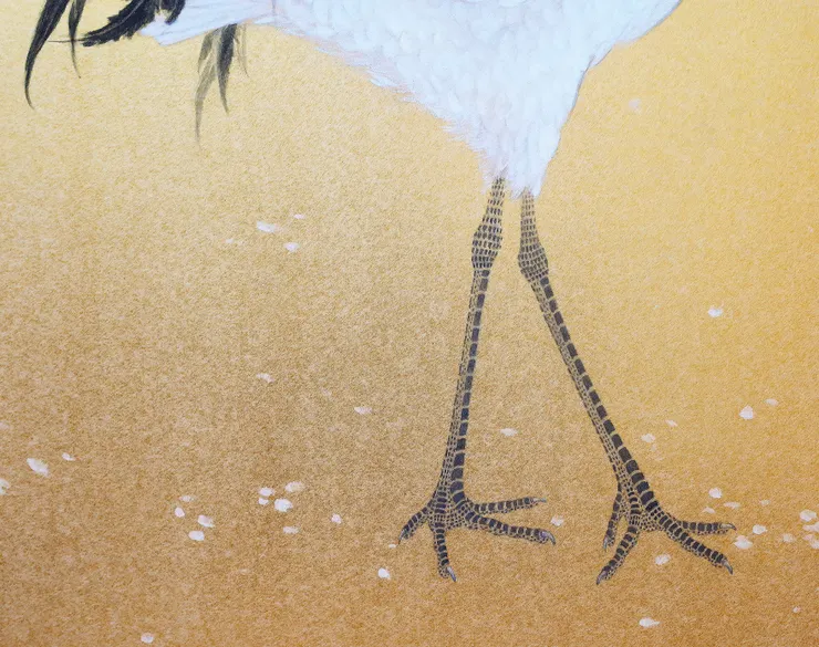 〈雪梅舞鶴／鶴子梅妻〉局部－鶴爪