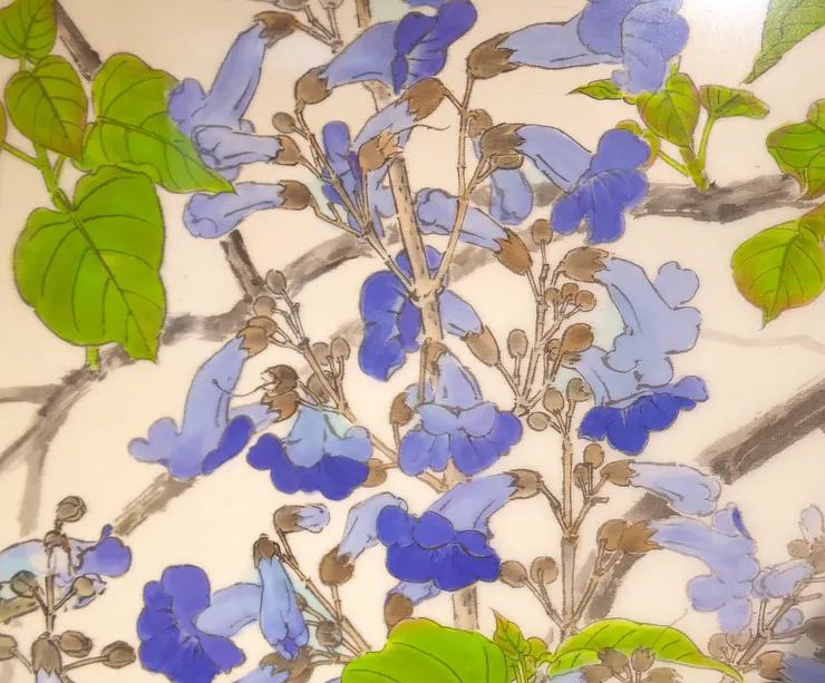  〈春律─向林玉山老師致敬／三月之晨〉局部－泡桐