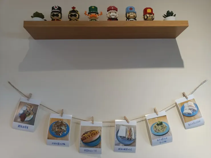 微笑曲線餐點拍立得照+可愛積木小公仔