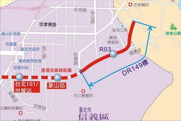 東延段路線圖 圖片來源:網路