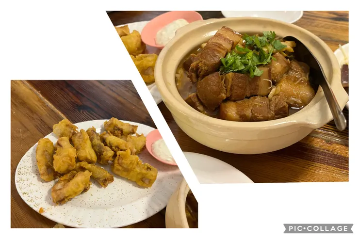 炸鯊魚、滷控肉。