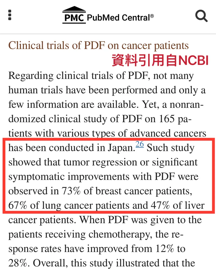 美國國家生物技術中心(NCBI)發表的文獻說明,癌症患者食用舞茸後,症狀明顯改善