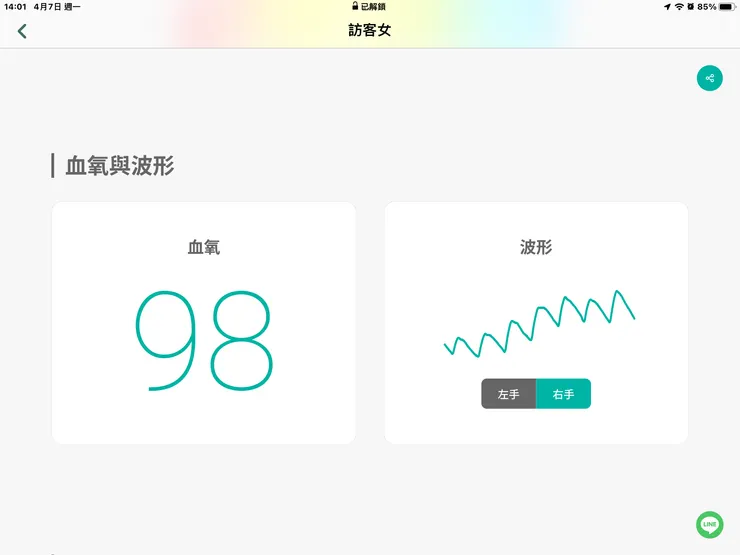 圖三：吳媽調理後右心波圖