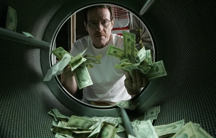 實質意義上的「洗錢」構圖非常有趣。圖片來源自IMDb《絕命毒師》